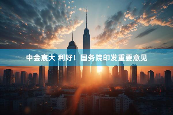 中金宸大 利好！国务院印发重要意见